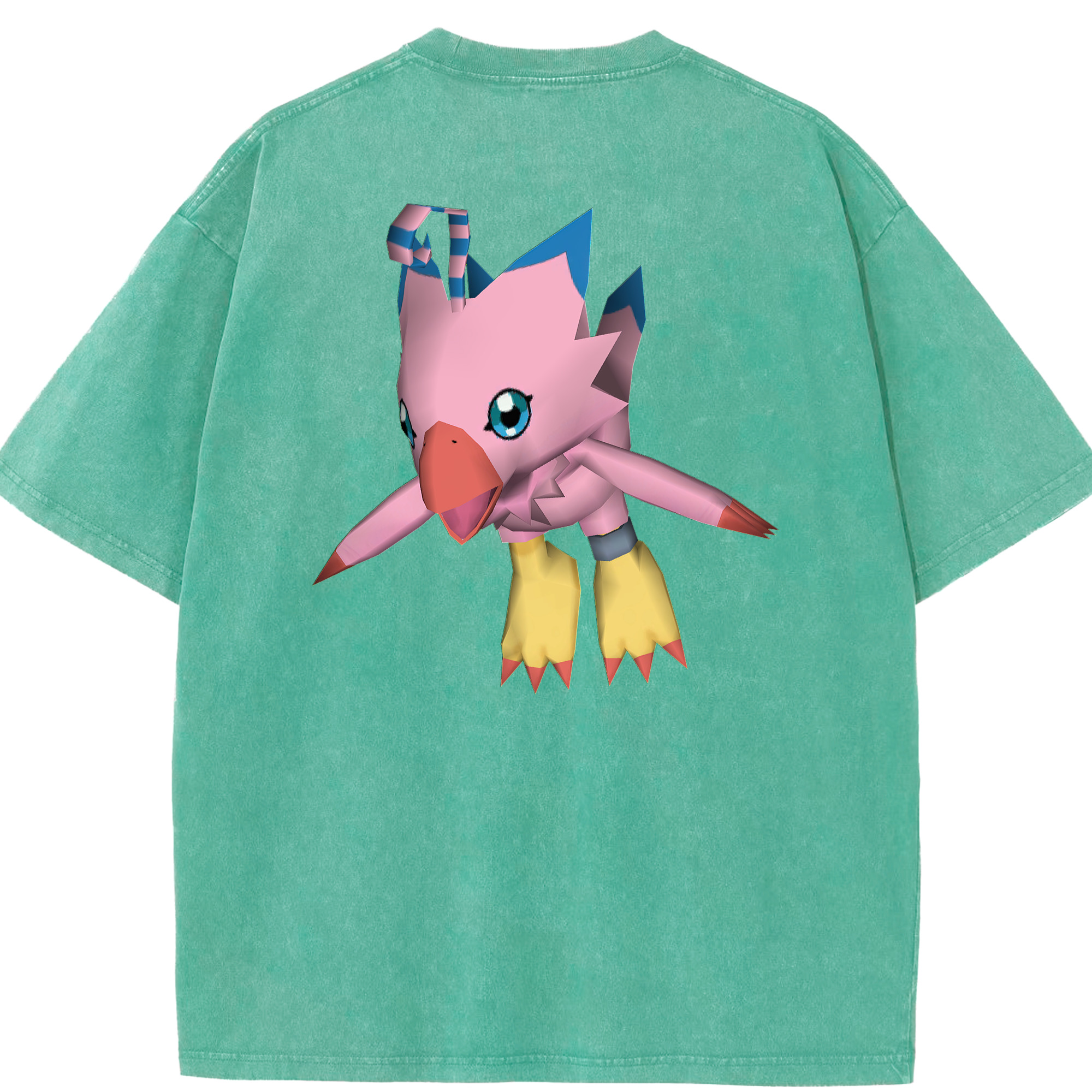 （画像用） Digimon デジタルモンスター/デジモン 綿100% ヴィンテージ風 半袖Tシャツ（背面プリント）